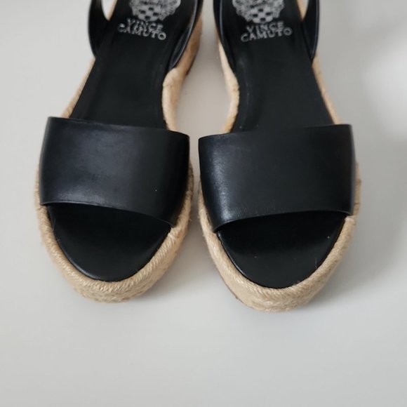 VINCE CAMUTO | Kathalia sandals wedges espadrilles black sz 6.5 - Picture 4 of 5